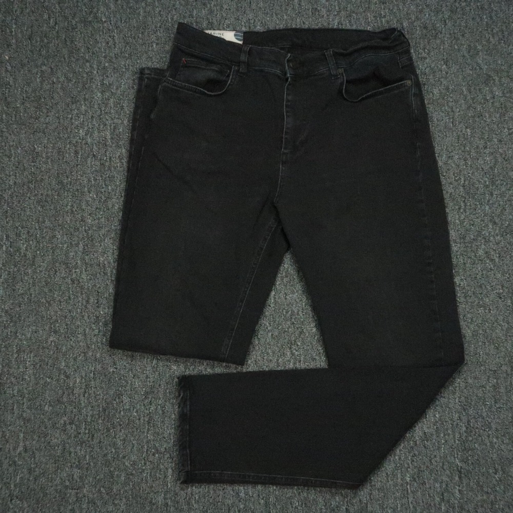 Marine Layer Jeans Mens 33x32‎ Black Slim 5 Pocket Stretch Denim Straight